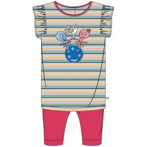 Woody pyjama baby meisjes - multicolor gestreept - octopus - 211-3-BAB-S/917 - maat 62