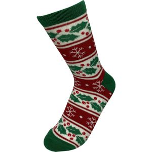 Robin Ruth Kerstsokken vrouwen maat 36-42 - Kerst - Sokken - Rood - Hulstblaadje