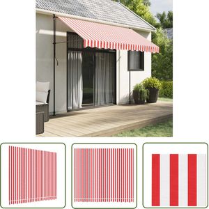 The Living Store Luifeldoek Water- en UV-bestendig - 280 x 245 cm - Rood en wit