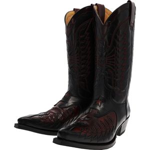 Sendra CUERVO WEST 2720 Black Fuchsia western laarzen zwart rood - 46 EU