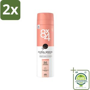 8 x 4 Deospray - No.14 Floral Breeze - Deodorant - Bloemengeur - 150 ml - Voordeelverpakking - 2 stuks - Bloemengeur deodorant - Vrouwelijke geur