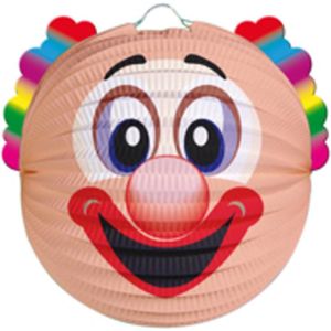 4x stuks feest Lampion clown 20 cm - Carnaval party - Feestartikelen/versiering