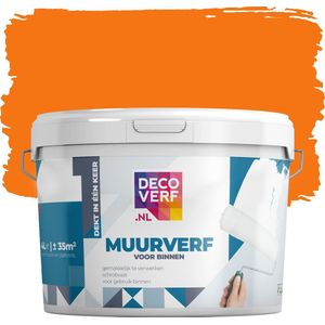 Decocerf muurverf mat, warm oranje, 4L