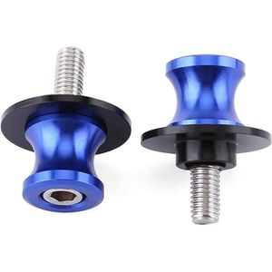 Nieuwe titel: 2PCS 6/8/10mm Motorcycle CNC Achter Stand Swing Arm Spool Sliders Stand Achterbrug Klossen(6 mm blauw)