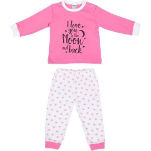 Beeren Fuchsia/Wit To The Moon And Back Maat 74/80 Baby Pyjama 24420