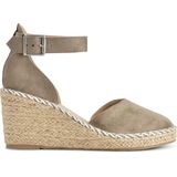 PS Poelman Espadrilles met Sleehak - Enid - Khaki Groen - Maat 39