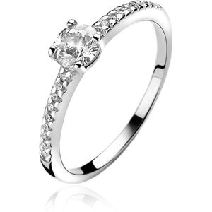 ZINZI zilveren ring wit ZIR1081