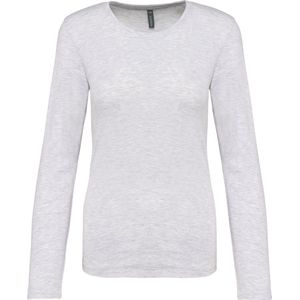 Kariban Dames T-shirt ronde hals lange mouwen K383 - Ash Heather - L
