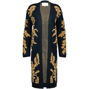Didi - Gebloemde Lang Vest - Donkerblauw