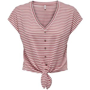 Only Cannes T-shirt Met Korte Mouwen En V-hals Roze XS Vrouw