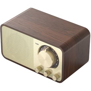PULUZ 1 Stuk Bluetooth Speaker Retro Houten Notenhout Kleur JY66 Draagbare Radio Bass Speaker TF-Card USB
