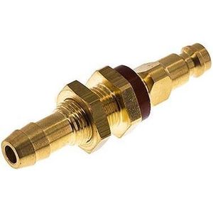 Messing DN 5 Bruin-Coded Luchtkoppeling Insteeknippel 9 mm Slangpilaar Schotkoppeling - CLP5-HB-B-BRO-CD-9