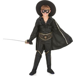 LUCIDA - Zwarte musketier kostuum voor jongens - L 128/140 (10-12 jaar)