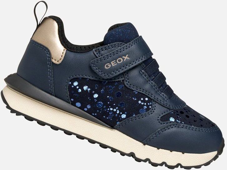 Geox J FASTICS Meisjessneakers, Navy/Platinum, 27 EU, Navy Platinum, 27 EU