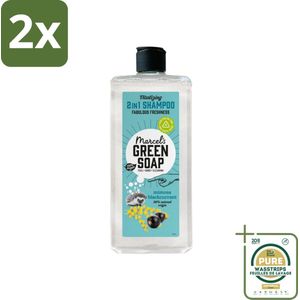 Marcel's Green Soap - Shampoo & Conditioner 2-in-1 - Mimosa & Black Currant - Verzorging in één - 300 ml - Voordeelverpakking - 2 stuks - 2 in 1 - Mimosa