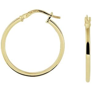 YO&NO - Oorbellen - Goud met zilveren kern - Oorringen - Vierkante buis - 1.6mm - 23.5mm -  Sieraden Vrouw - 14k - 585 Goud