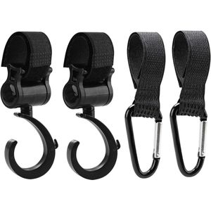 Kinderwagenhaken antislip rolhaken - 4 stuks - tassenhouder voor comfortabel vervoer van boodschappen en benodigdheden