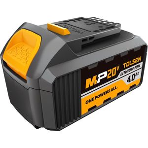 Tolsen Accu 4.0Ah 80Wh - Losse/Vervangende Accu - Li-ion Accu - Led Indicatie - 20V Accu - Geschikt voor alle 20V Tolsen Tools