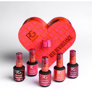 Pink Gellac Red Renaissance Limited Edition Gellak Set Collection Box - Gellak Set van 5 x 15 ml Kleuren Gellak - Valentijn Cadeau voor Haar - Gel Nagellak - Gel Lak