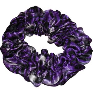 Scrunchie groot panterprint paars