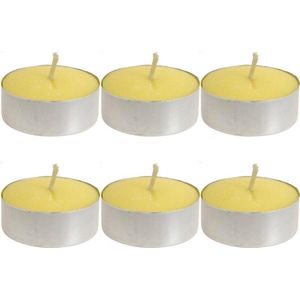 Citronella waxinelichtjes/theelichtjes - 24 - geel - maxi - citrusgeur