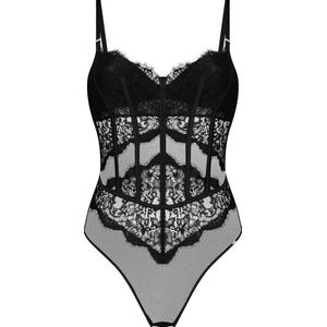 Hunkemöller Dames Lingerie Body Chalice - Zwart - maat D80