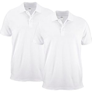 Pierre Calvini - Polo Shirt Heren - Polo Pique - 2 Pack - Wit - S
