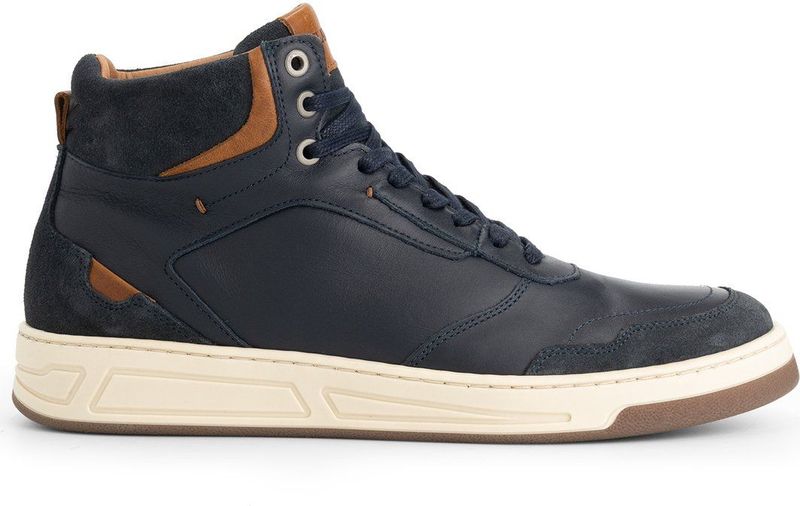 Travelin' - Durham - Hoge Sneakers - Navy - Leer