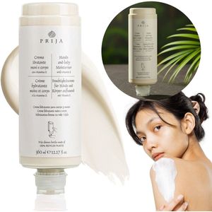 PRIJA 2in1 HYDRATERENDE handcrème, bodylotion met vitamine E, navulling voor dispenser 360 ml