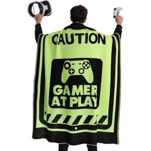 Trimita Game Deken | Gamer at Play Plaid – Controller Print – Neon Geel – 130×170 cm – 100% Acryl