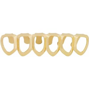 Grillz tanden - onderkant - Goudkleurig Hollow - zelf op maat te maken