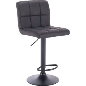 Barkruk Radomil - Met hoge rugleuning - Barstoelen ergonomisch - Zithoogte 60-82cm - Antraciet - Set van 1 - Keuken en bar