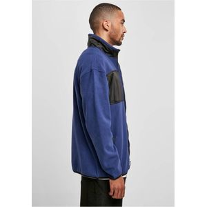 Urban Classics - Patched Micro Fleece Jacket - M - Blauw