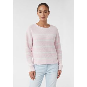 comma casual identity - Gebreide Trui - Licht Roze Gestreept - Loose Fit