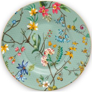 Pip Studio Jolie Flowers blue - petit four bord - ⌀12cm - bloemen