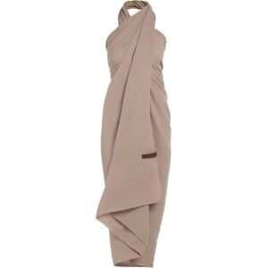 Knit Factory - Liv Pareo - Bruin - XL Sjaal - Sarong - Stranddoek - 100% Biologisch Katoen