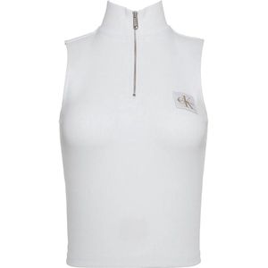 Calvin Klein - Jeans Top - Wit - Mouwloos - Slanke Pasvorm