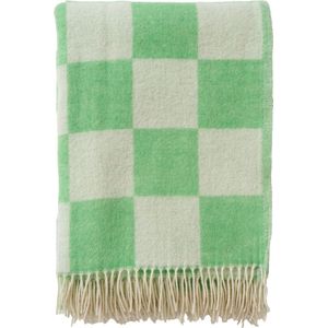 Klippan 100% eco lamswollen plaid Tile 130x200 cm - groen -wit