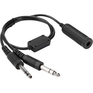 Headset-adapter Helikopter | Algemene Luchtvaart | Dubbele GA-stekkers .