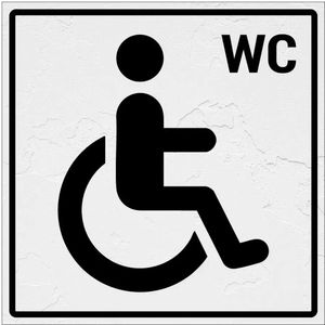 Invalide toilet bordje - Sign Again - 20 x 20 cm