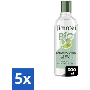 Timotei - Shampoo - Eucalyptus & Limoen - Biologisch - 2in1 - 300ml - Bulkverpakking - 5 stuks