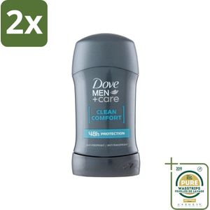 Dove - Deodorant - Stick Clean Comfort - Zachte bescherming - 50 ml - Voordeelverpakking - 2 stuks - Mannen Deodorant - Zweetbescherming