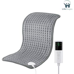 LifeStages - Warmtekussen Oplaadbaar - Elektrisch Warmtekussen Voor Pijnverlichting - 29x58cm Zacht Warmtekussen Met LCD-Controller - Ideaal Voor Rug Schouders Buik