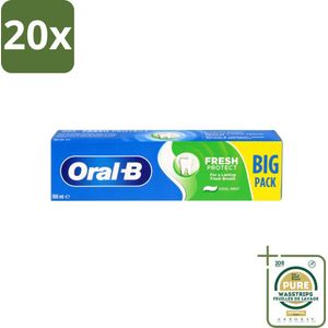 20 x Oral-B - Fresh Mint - Tandpasta - Verfrissend - 100 ml - Grootverpakking - Tandpasta - Fluoride - Gaatjes - Wittere Tanden - Mondgezondheid