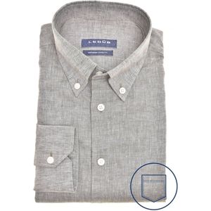 Ledub - Overhemd - Groen - Linnen/Katoen - Modern Fit