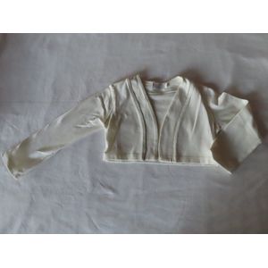 Bolero - Kort gilet - Meisjes - Ecru met glitter boord - 6 jaar 116