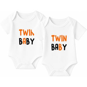 Romper Twin Baby - wit - korte mouw