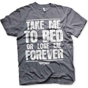Top Gun Heren Tshirt -L- Take Me To Bed Or Lose Me Forever Grijs