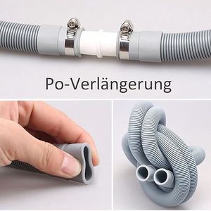 Afvoerslangen - wasmachine slang / verlengstuk, voor wasmachine, droger, vaatwasser - Uitgebreide set afvoerslangen 2m