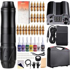 Tattoo Pen Machine Wireless Battery Tattoo cartridge Needles Tattoo Ink Complete Tattoo Machine Kit for Tattoo 20 Stks